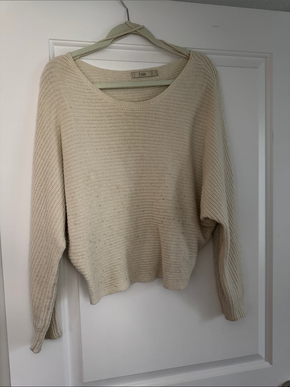 Cream Knit Women's Sweater - Cozy Lightweight Pullover